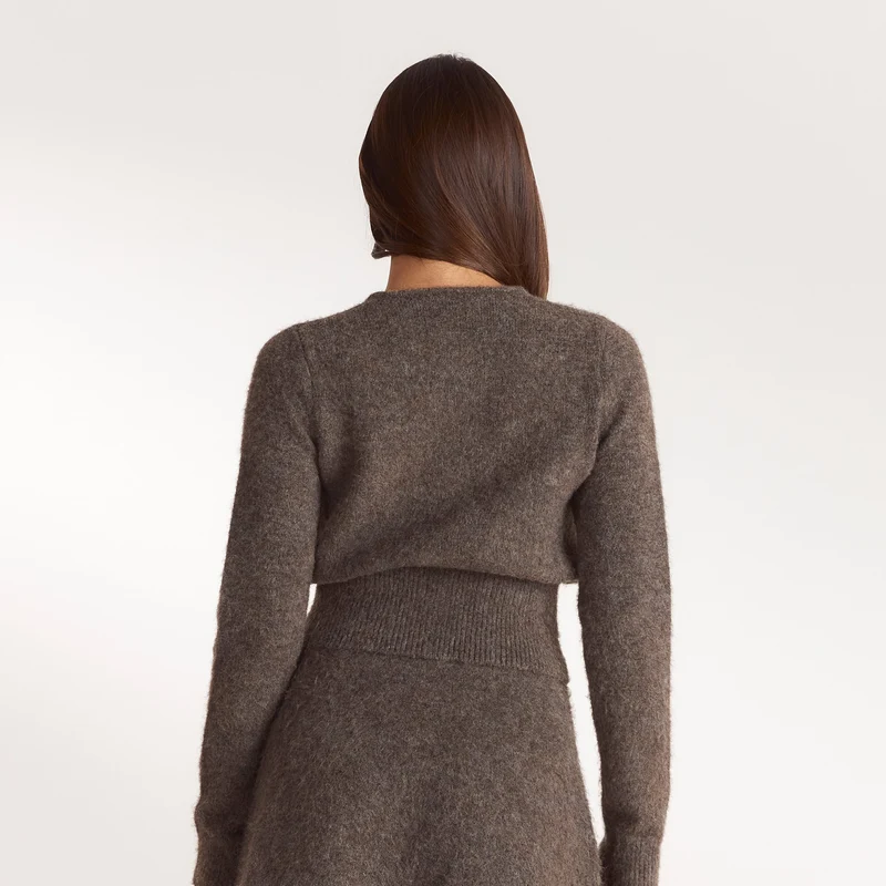 Cardigan en Maille Cintré - Marron Cendré