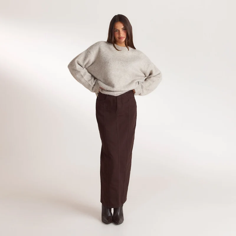 Jupe Longue en Denim - Chocolat