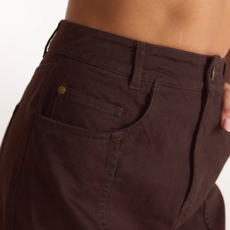Jupe Longue en Denim - Chocolat