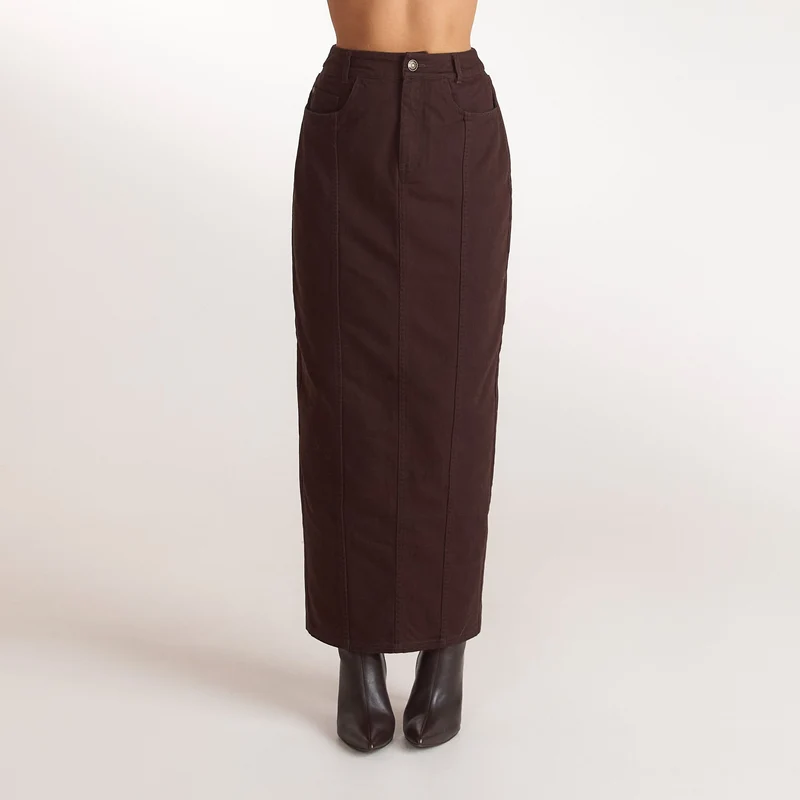 Jupe Longue en Denim - Chocolat