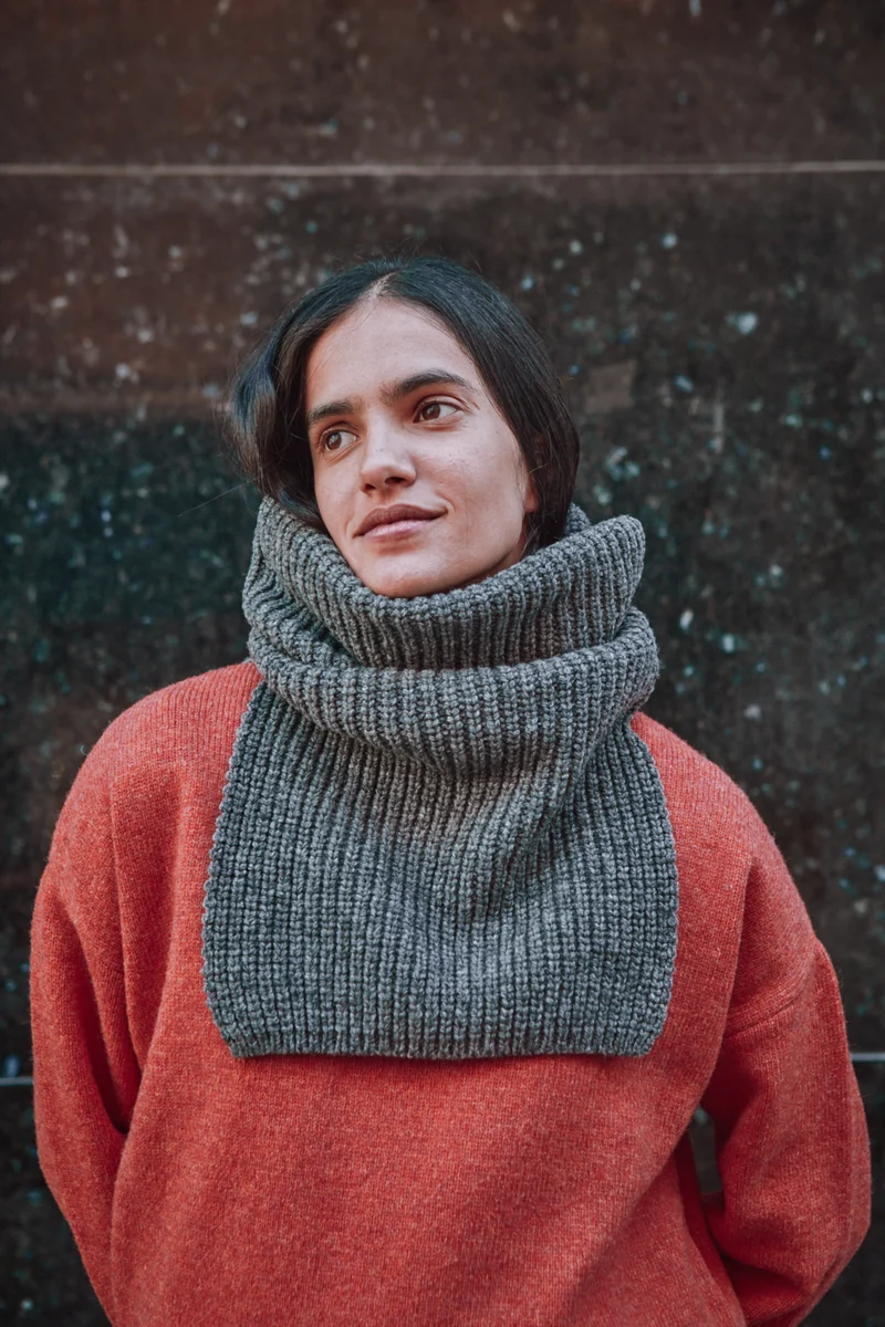 MARCELINA Hood in Merino Wool - Ash Grey