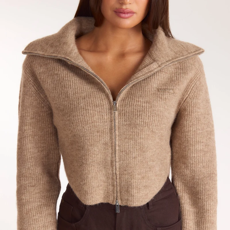 Cardigan en Maille Structuré - Biscuit