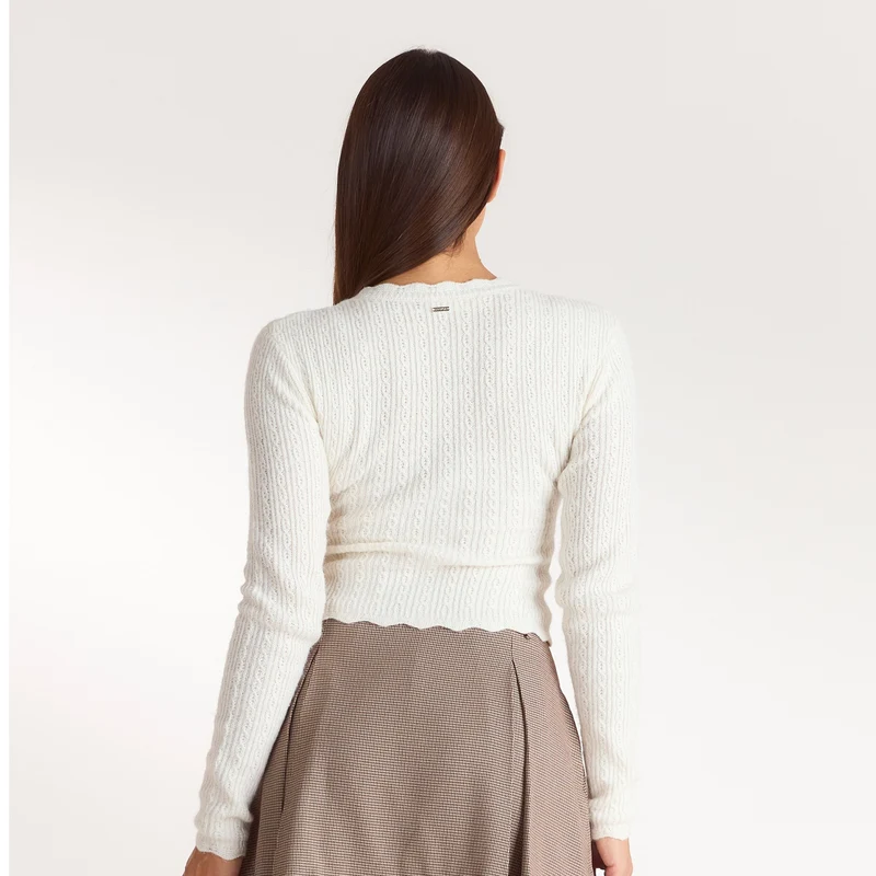 Cardigan en Maille Fine - Crème