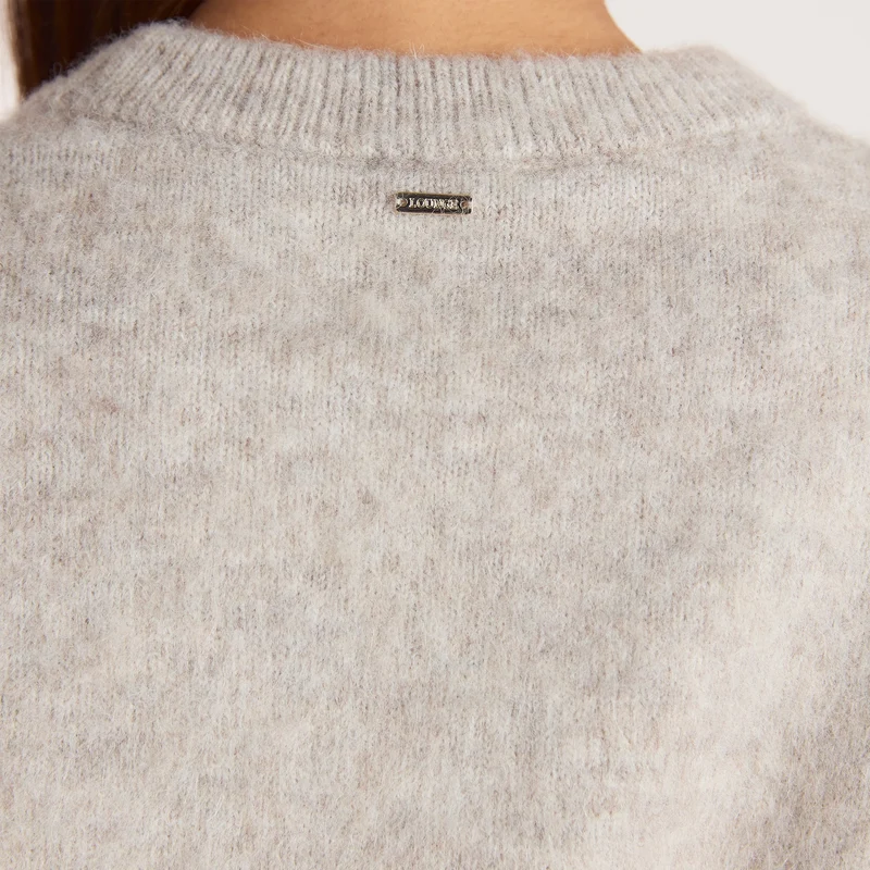 Pull en Maille Duveteuse - Gris Chaud