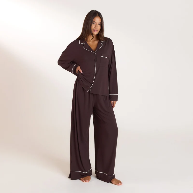 Chemise de Pyjama Modal - Chocolat Noir