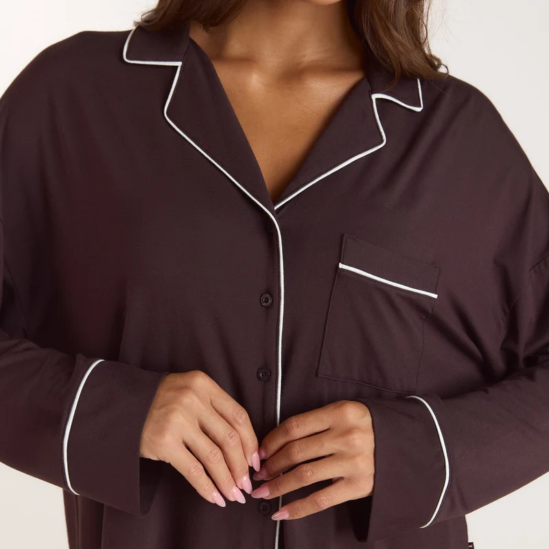 Chemise de Pyjama Modal - Chocolat Noir