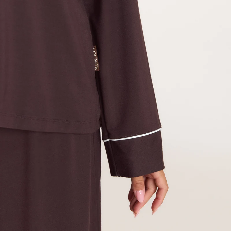 Chemise de Pyjama Modal - Chocolat Noir