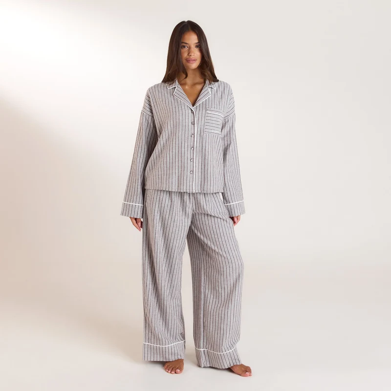 Pantalons de Pyjama Stripe - Chocolat