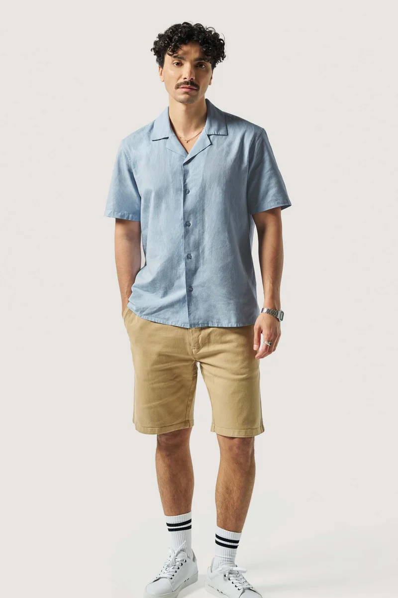 La chemise manches courtes coton lin