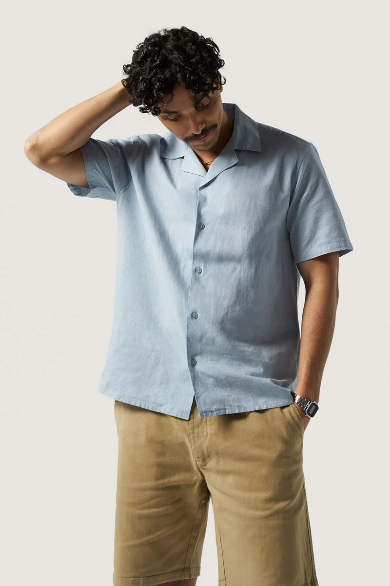 La chemise manches courtes coton lin