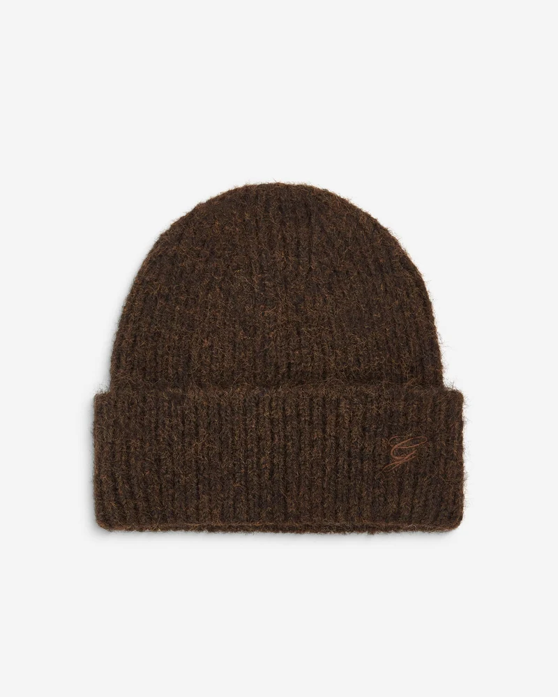 Bonnet en laine mélangée chocolat Antorin