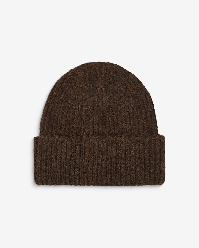 Bonnet en laine mélangée chocolat Antorin