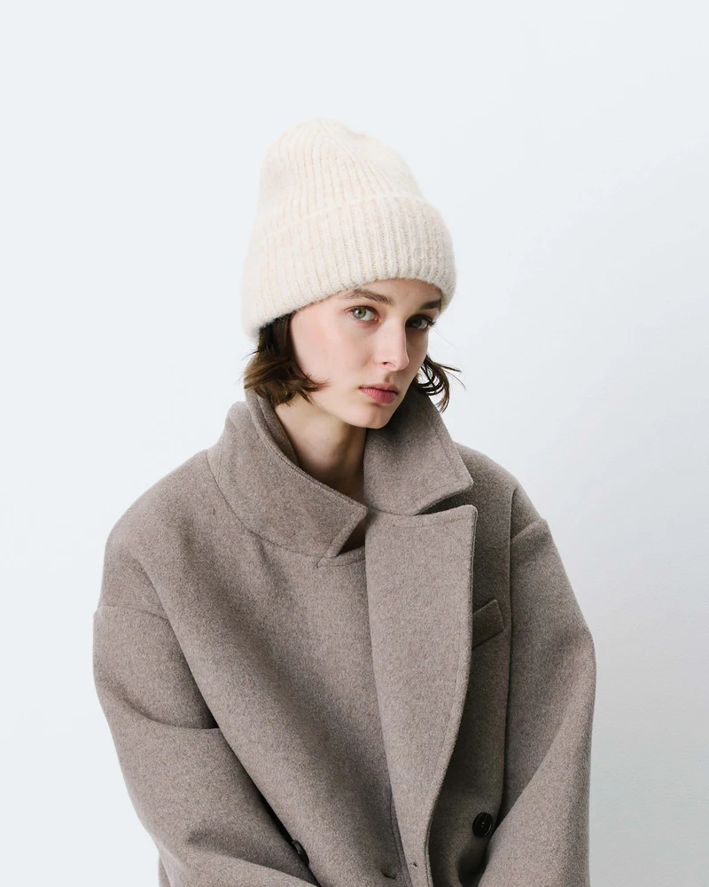Bonnet en laine mélangée sable Antorin