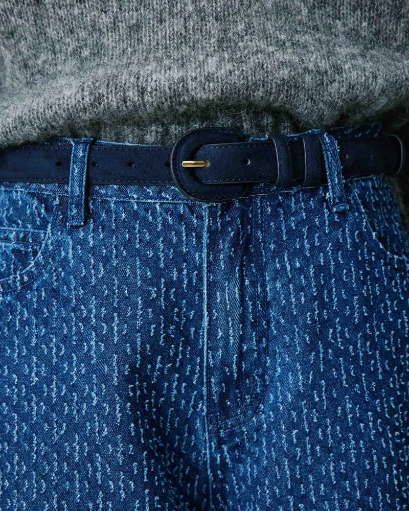 Ceinture en suédine boucle assortie marine Scotland