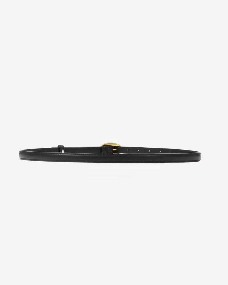 Ceinture fine en similicuir noir Abel