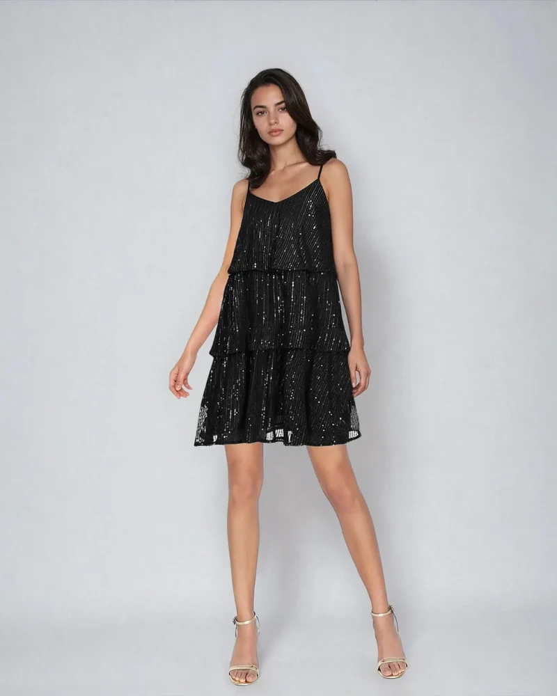 Robe Trapèze À Sequins - Billie