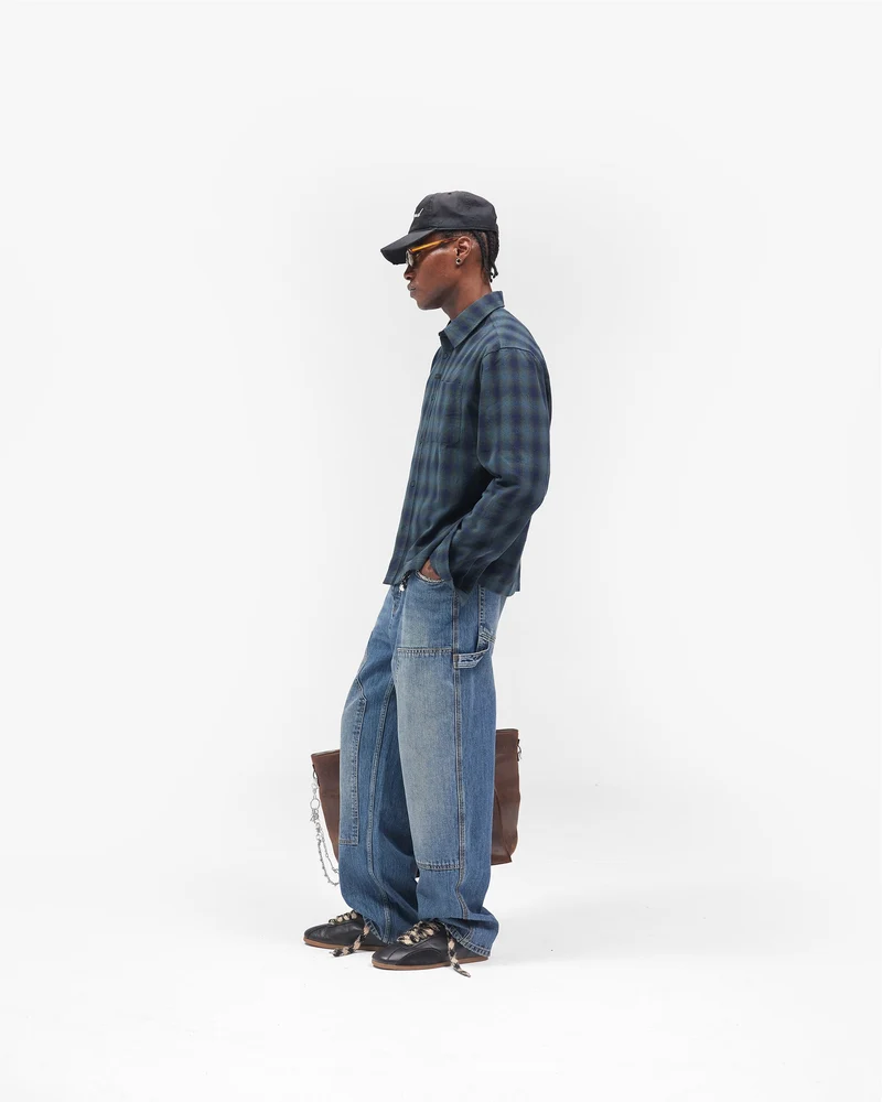 R2 Carpenter Panel Denim - Rinse Blue