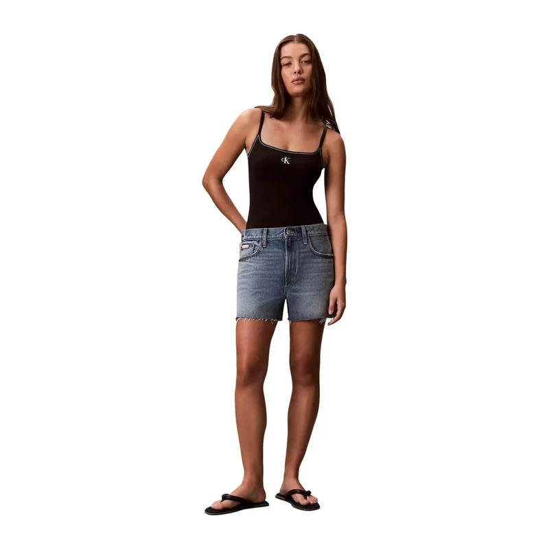 Calvin Klein Jeans Maillot de bain noir pour femme en nylon et élasthanne