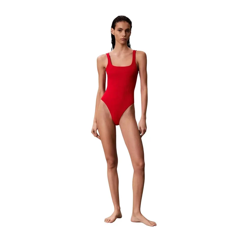 Calvin Klein Jeans Maillot de bain noir pour femme en nylon et élasthanne