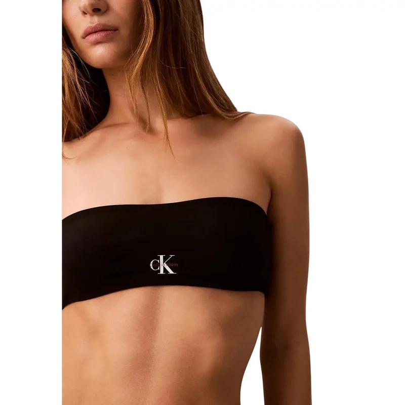Calvin Klein Bandeau de plage pour femme en nylon noir