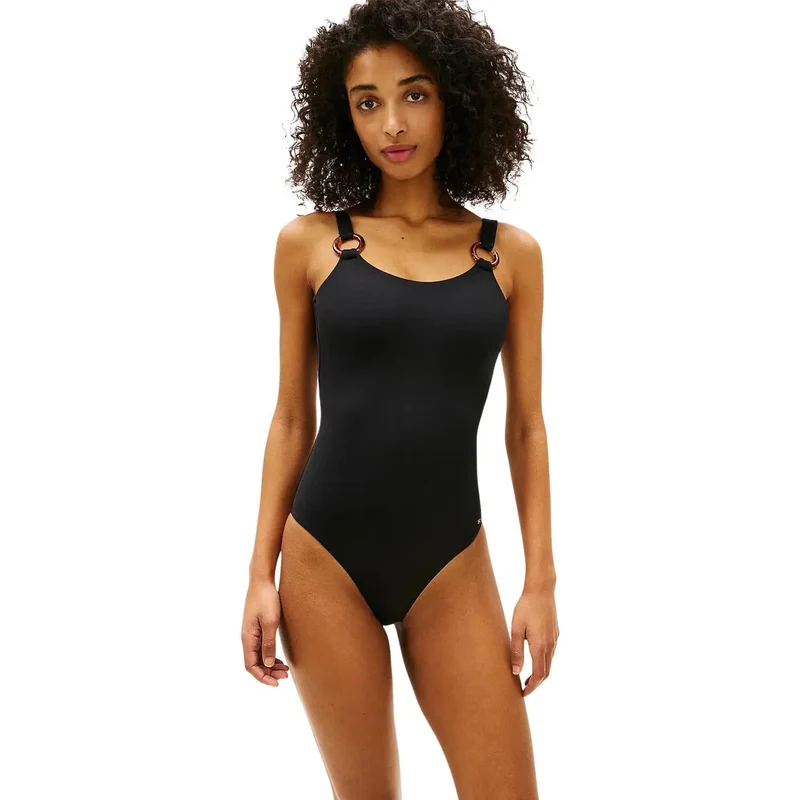 Tommy Hilfiger Maillot de bain une pièce rouge en nylon dos échancré pour femme