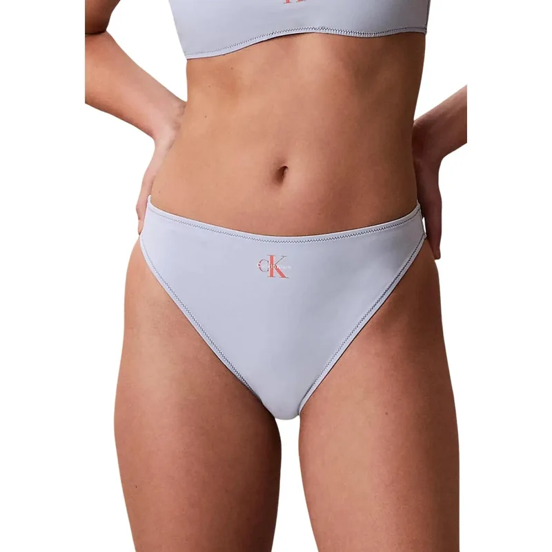 Calvin Klein Bikini femme à rayures orange en nylon et élasthanne