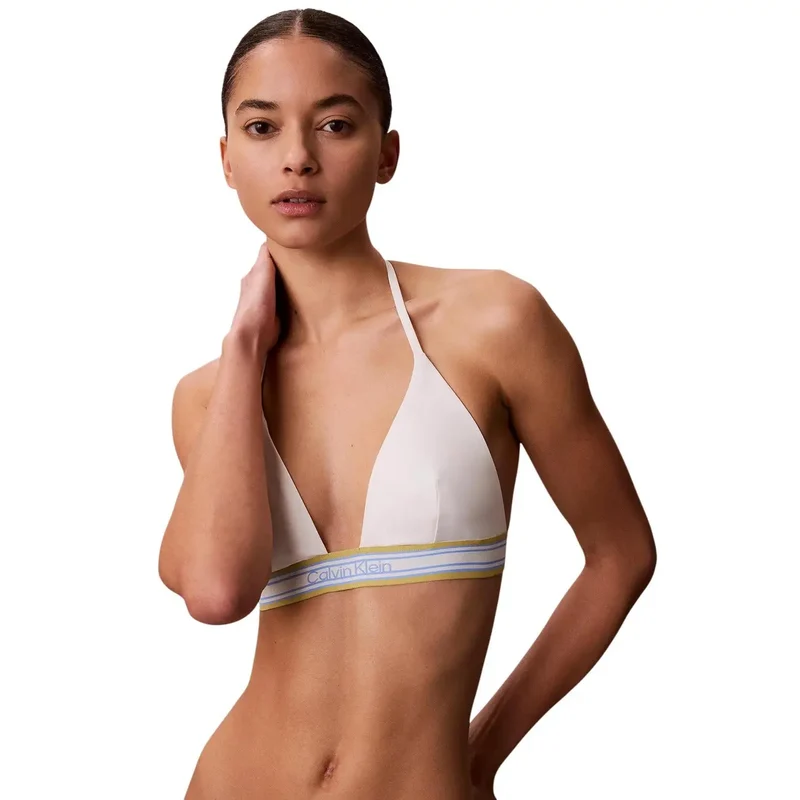 Calvin Klein Bikini triangle pour femme Top Nylon blanc