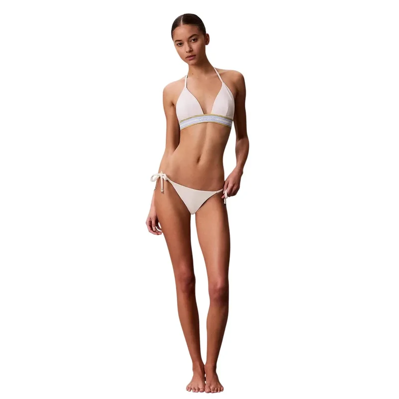 Calvin Klein Bikini triangle pour femme Top Nylon blanc
