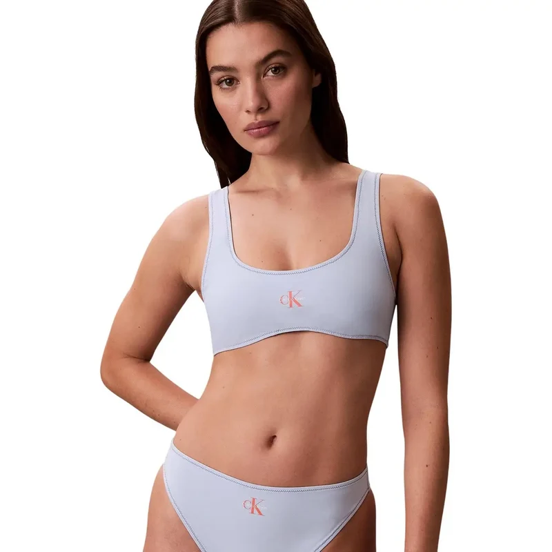 Calvin Klein Soutien-gorge de plage pour femme bleu clair