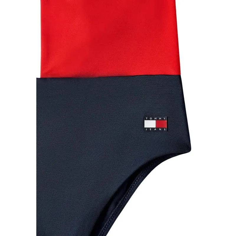 Tommy Hilfiger Maillot de plage bleu pour femme, col rond, nylon