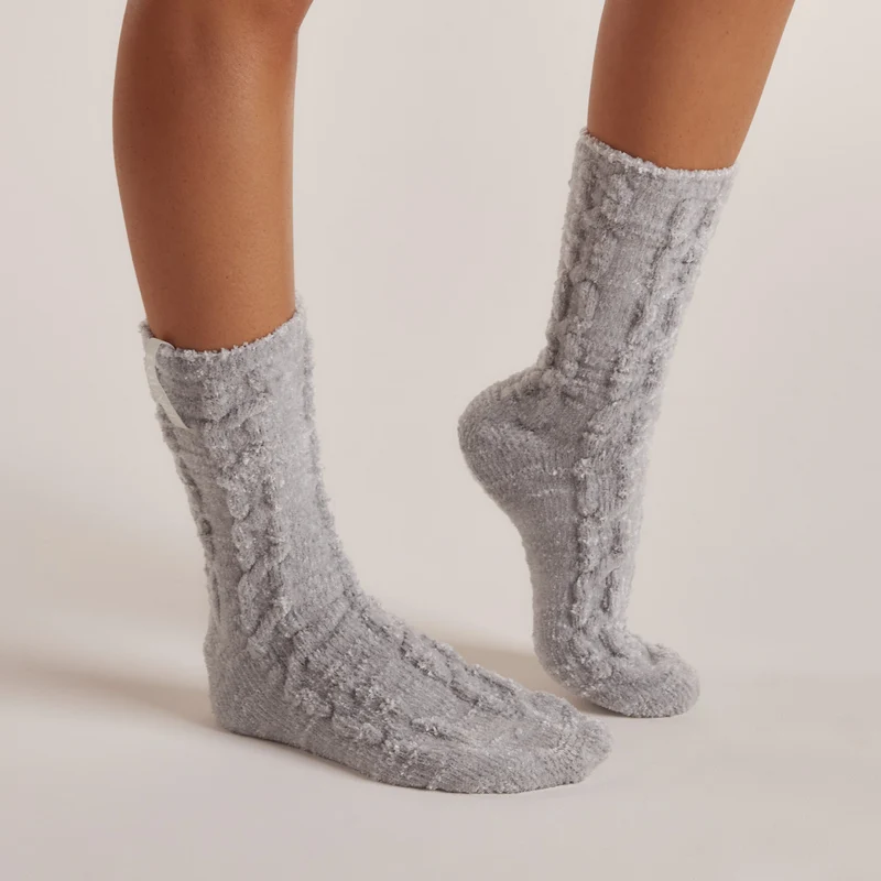Chaussettes Tricotées en Chenille - Givre