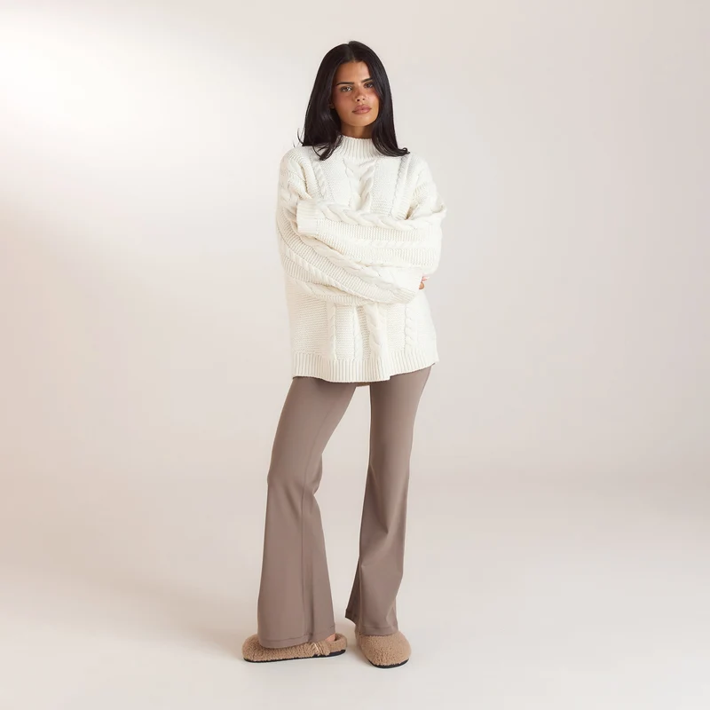 Pull Torsadé Oversize - Crème