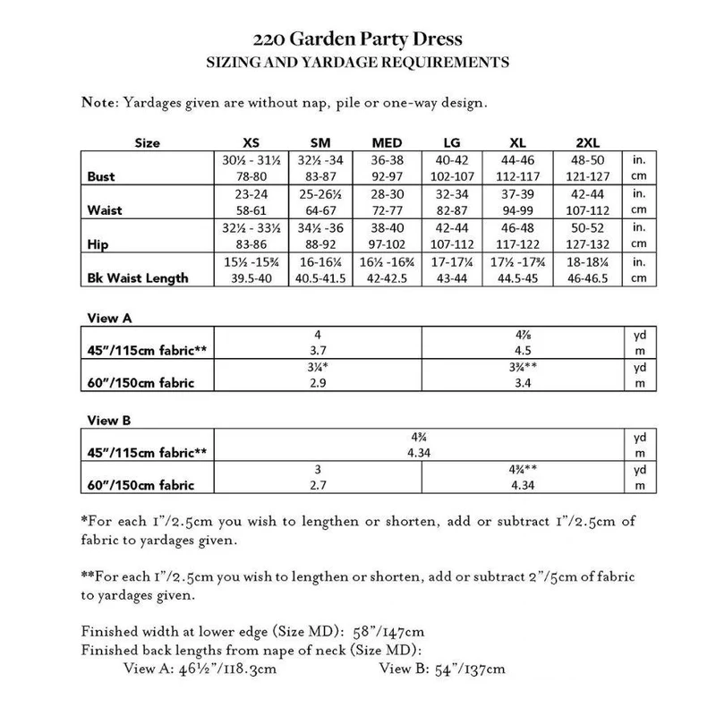PATRON DE COUTURE PDF | 220 Robe Garden Party | Folkwear