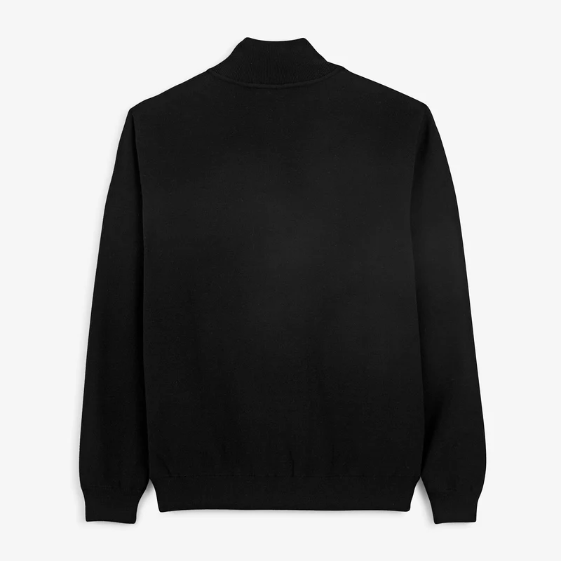 Gilet zippé bi-matière nylon/maille noir Melton