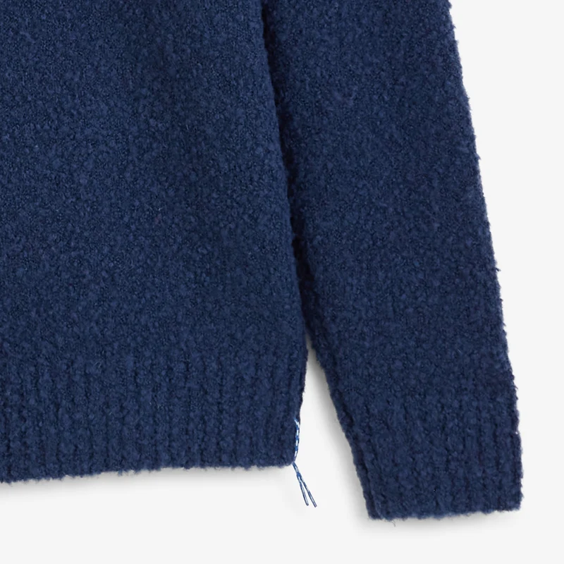 Pull laine bouclette col rond bleu indigo Murray SBPLAY