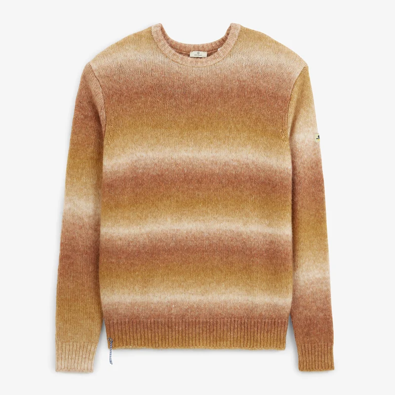 Pull dégradé col rond shaggy marron caramel Merlin SBPLAY