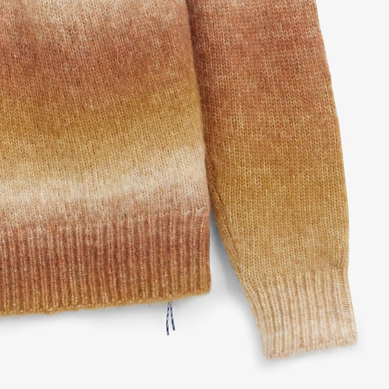 Pull dégradé col rond shaggy marron caramel Merlin SBPLAY