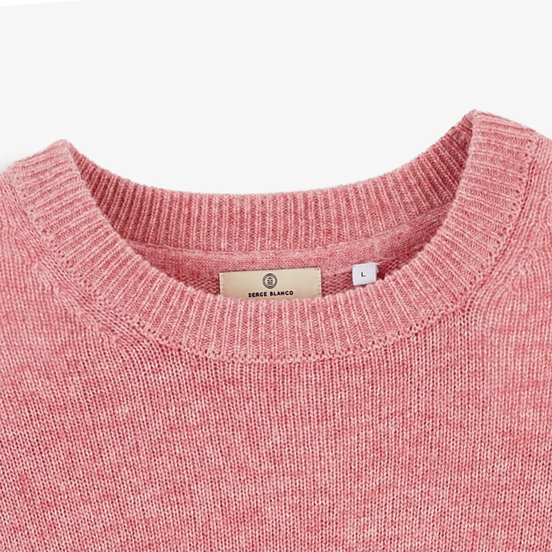 Pull col rond laine lambswool rose dalhia Madani SBPLAY
