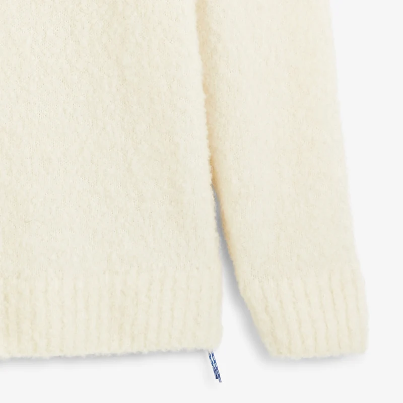 Pull laine bouclette col rond blanc ivoire Murray SBPLAY