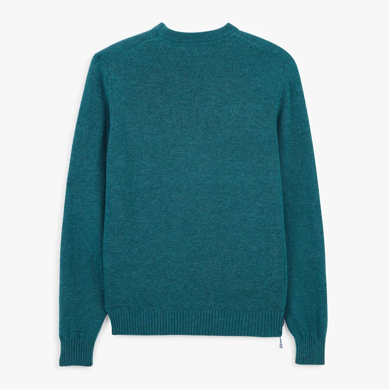 Pull col rond laine lambswool bleu canard Madani SBPLAY