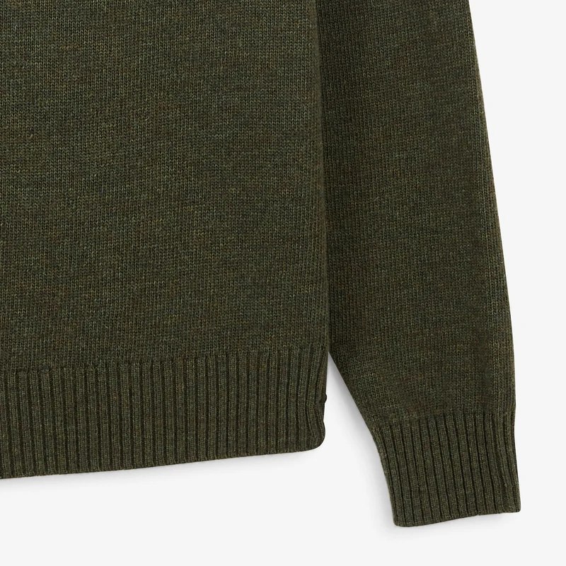 Pull col rond laine lambswool vert mousse Madani SBPLAY