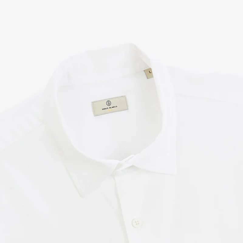 Chemise manches longues 100% coton twill stretch blanc SBPLAY