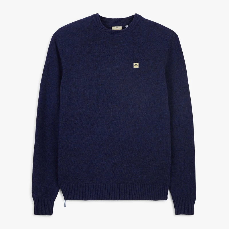 Pull col rond laine lambswool bleu indigo Madani SBPLAY