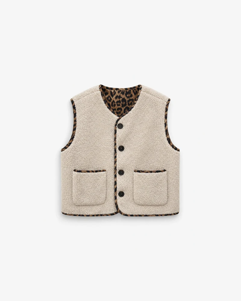 Veste sans manches réversible en velours côtelé leo Alexis