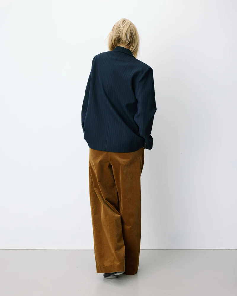 Blazer croisé à rayures marine Auguste