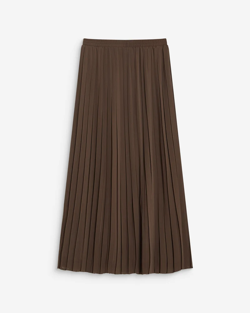 Jupe longue plissée kaki Anissa