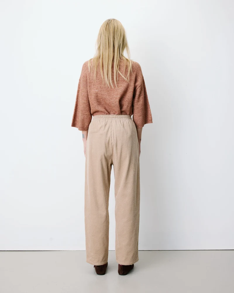 Pantalon velours côtelé taille ajustable beige Liberty