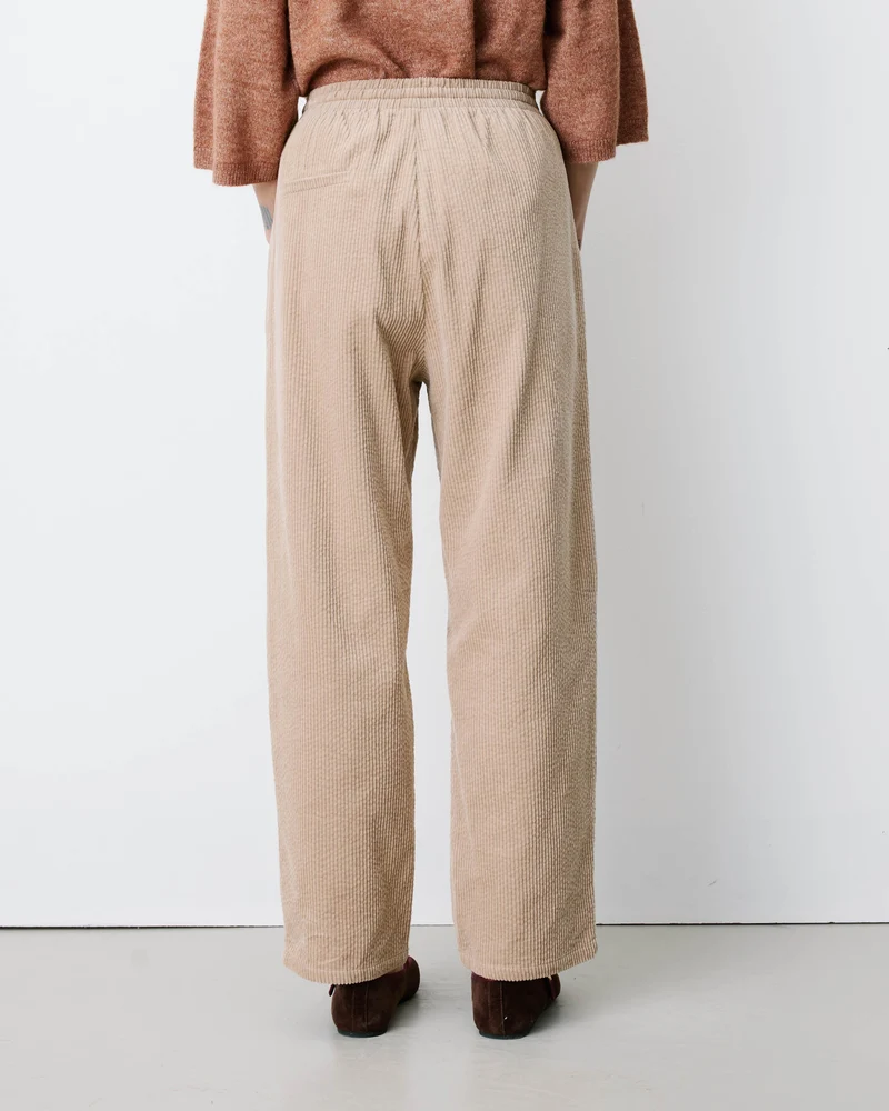 Pantalon velours côtelé taille ajustable beige Liberty