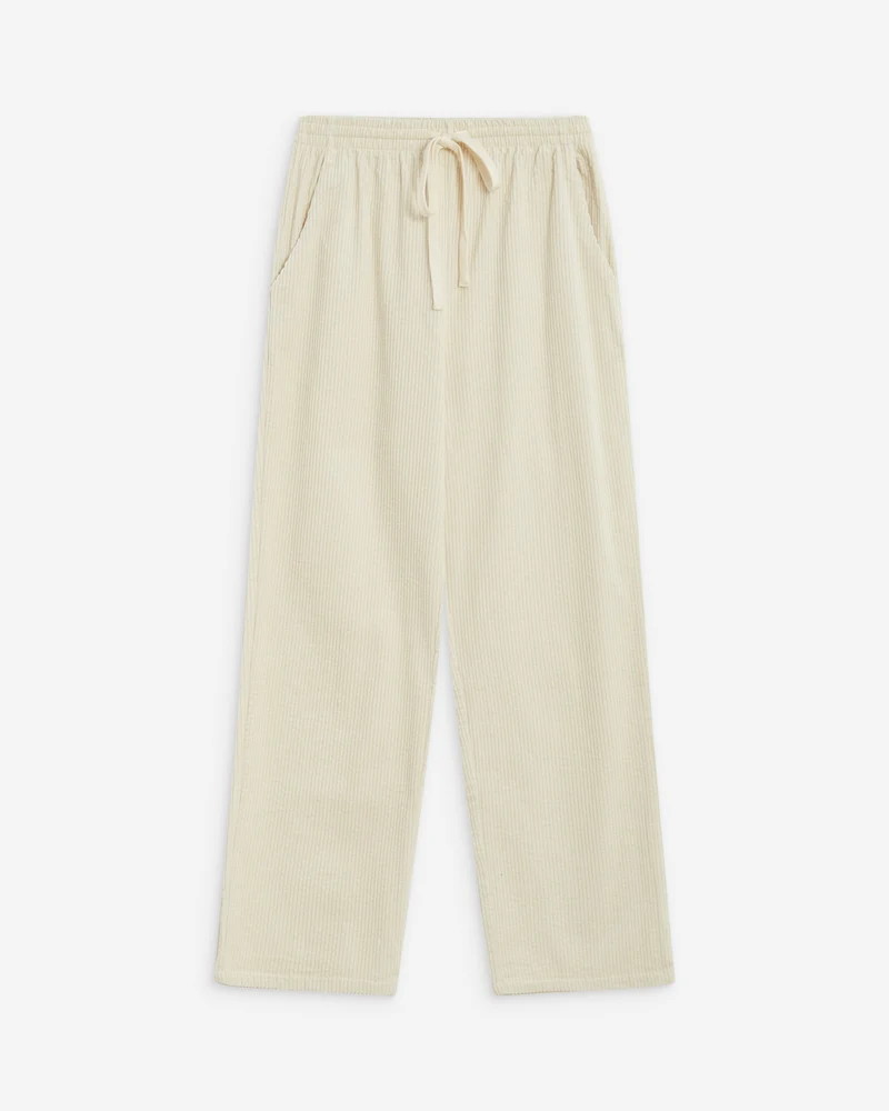 Pantalon velours côtelé taille ajustable ecru Liberty