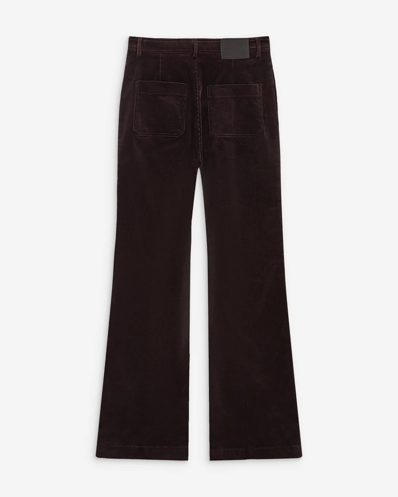 Pantalon droit velours côtelé aubergine Alban